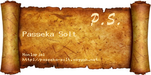 Passeka Solt névjegykártya